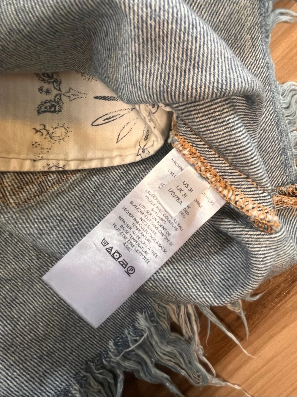 NWT We The Free People Bailey Denim Mini Skirt Size 31 Fringe Boho Festival NEW
